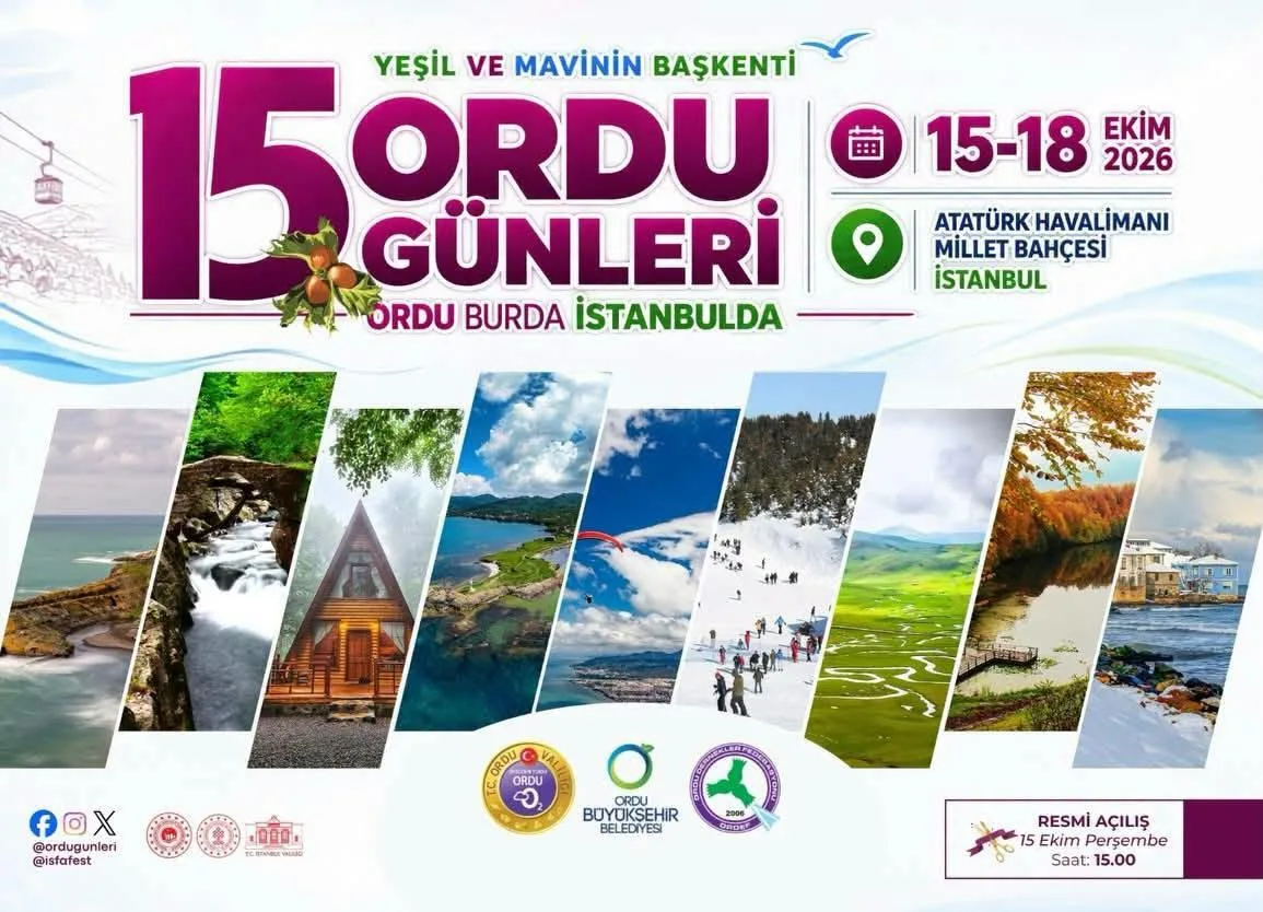 15. Ordu Günleri 15-18 Ekim 2026’da İstanbul'da Düzenlenecek.